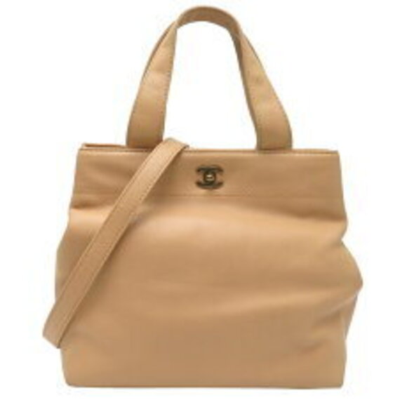 Chanel Handbags - Chanel Beige Leather Handbag